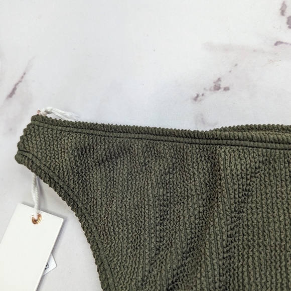 Good American Swim Bottom Women 5 6 2X 3X Stormy Green Crinkle Fit Cheeky Bikini - Picture 7 of 11